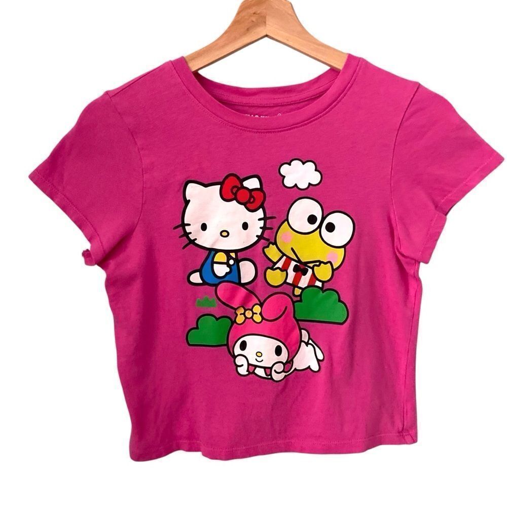 Hello Kitty Pink Crop T-Shirt in Junior/Kid Size Small